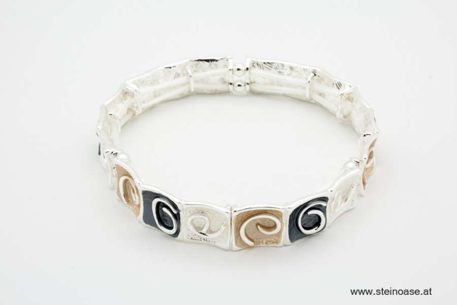 Armband  Gold/Grau/Silber 'Spirale'